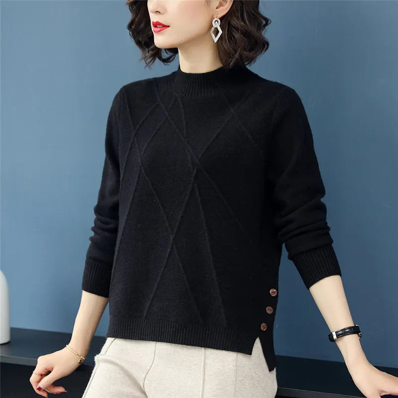 Half Turtleneck Knitwear Bottoming Crop