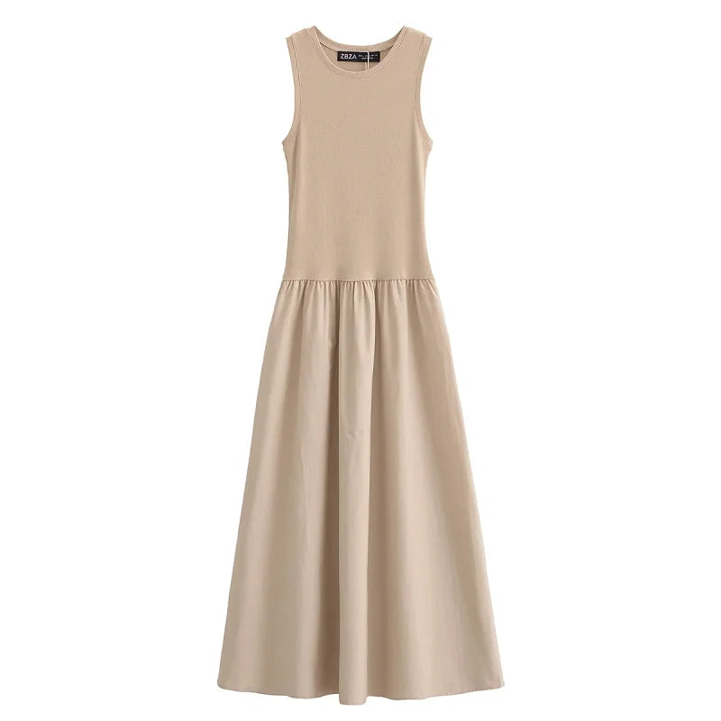 Sleeveless Casual Vintage Party Khaki Dresses Vestidos
