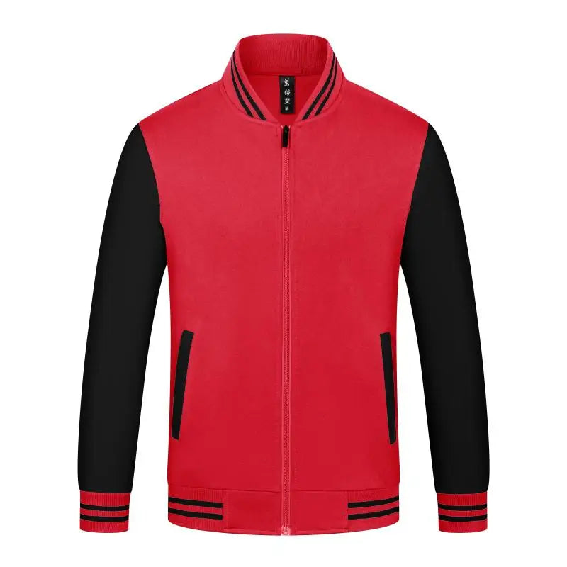 Unisex Varsity Team Baseball Jacket Men And Women Sports Zipper Bomber Coat