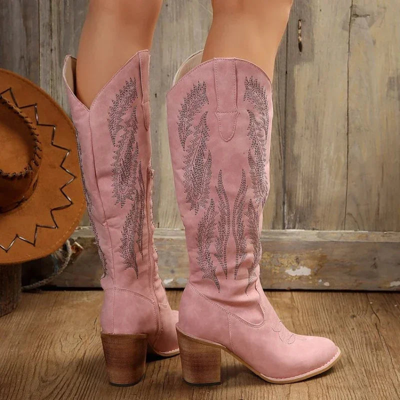 Women Thick Heels Western Boots Women