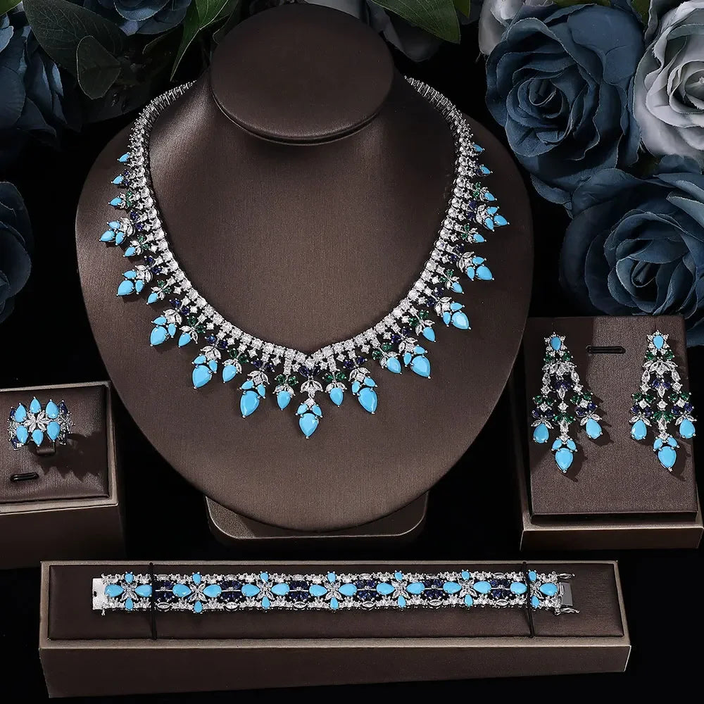 Cubic Zirconia Bridal Wedding Jewelry Set