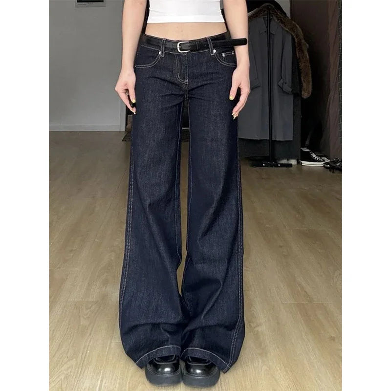 Blue Jeans Women's Hip-hop Fashion Vintage Straight Jean