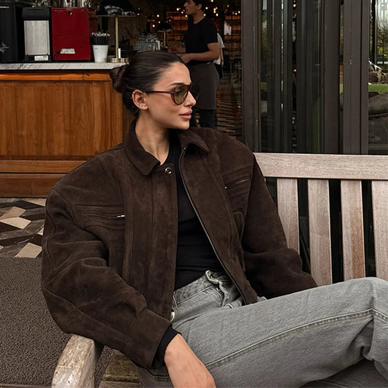 Vintage Suede Jacket For Women