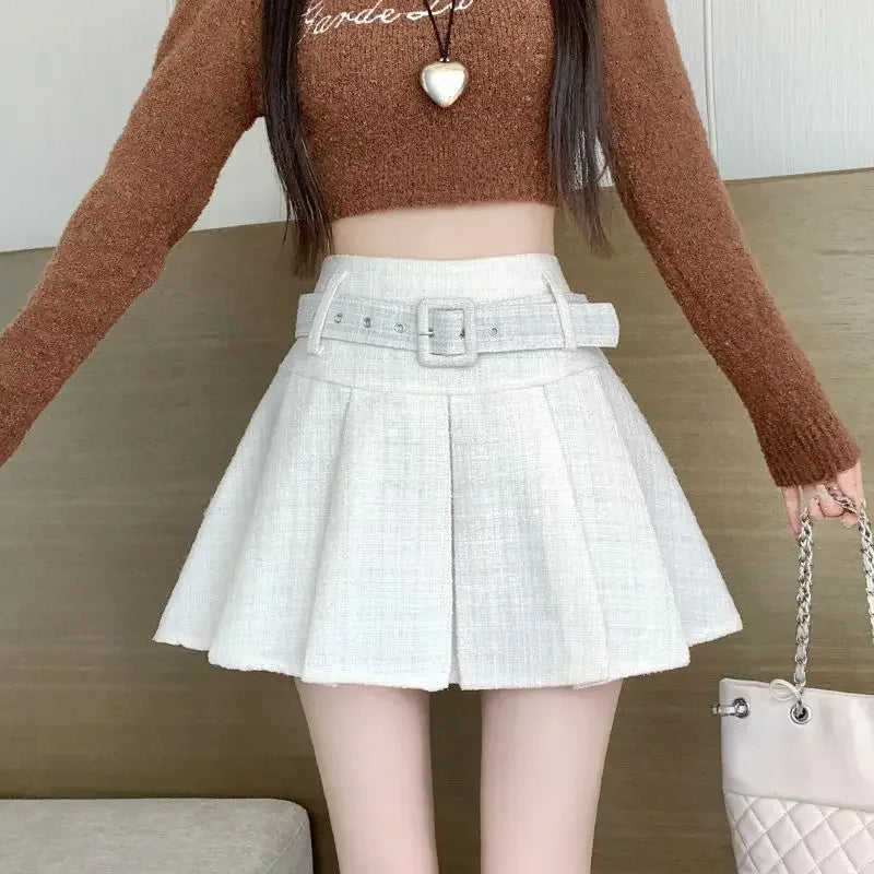 Women Tweed Pencil Bodycon High Waist Skirts