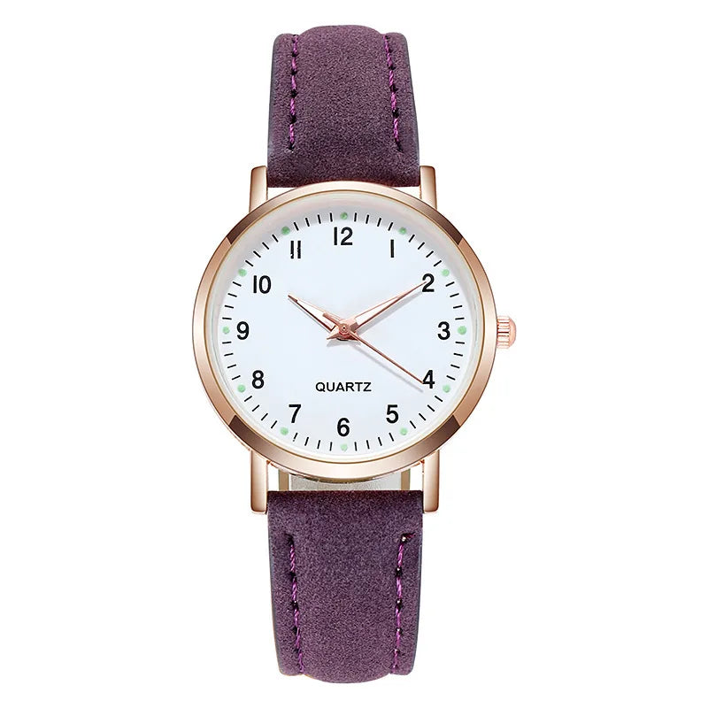 Women Leather Belt Watches Ladies Luxury Analog Quartz Luminous Wristwatch