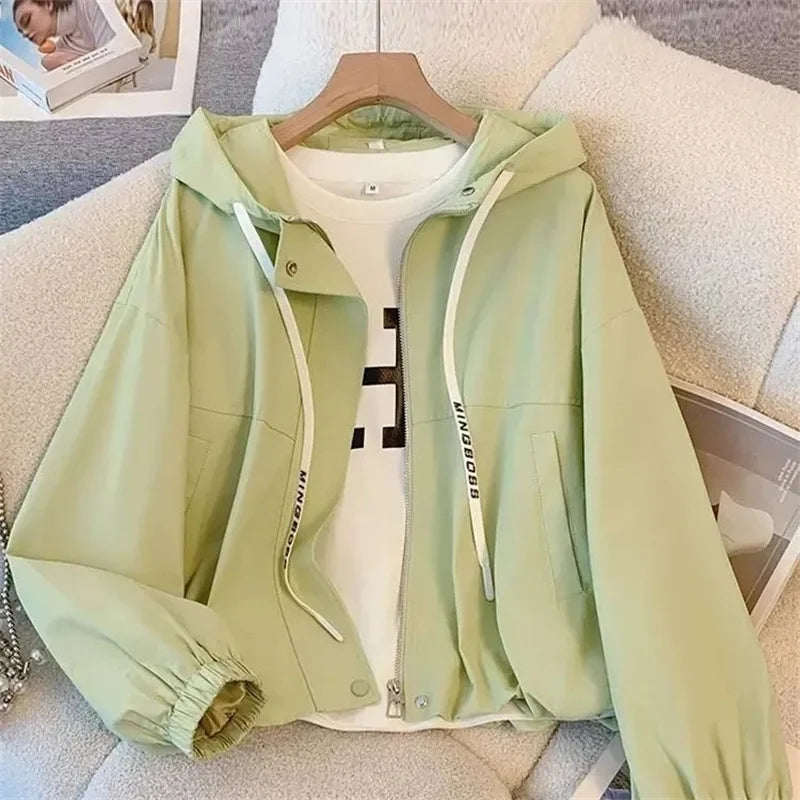 Hooded Windbreaker Casual Short Coat Outwear