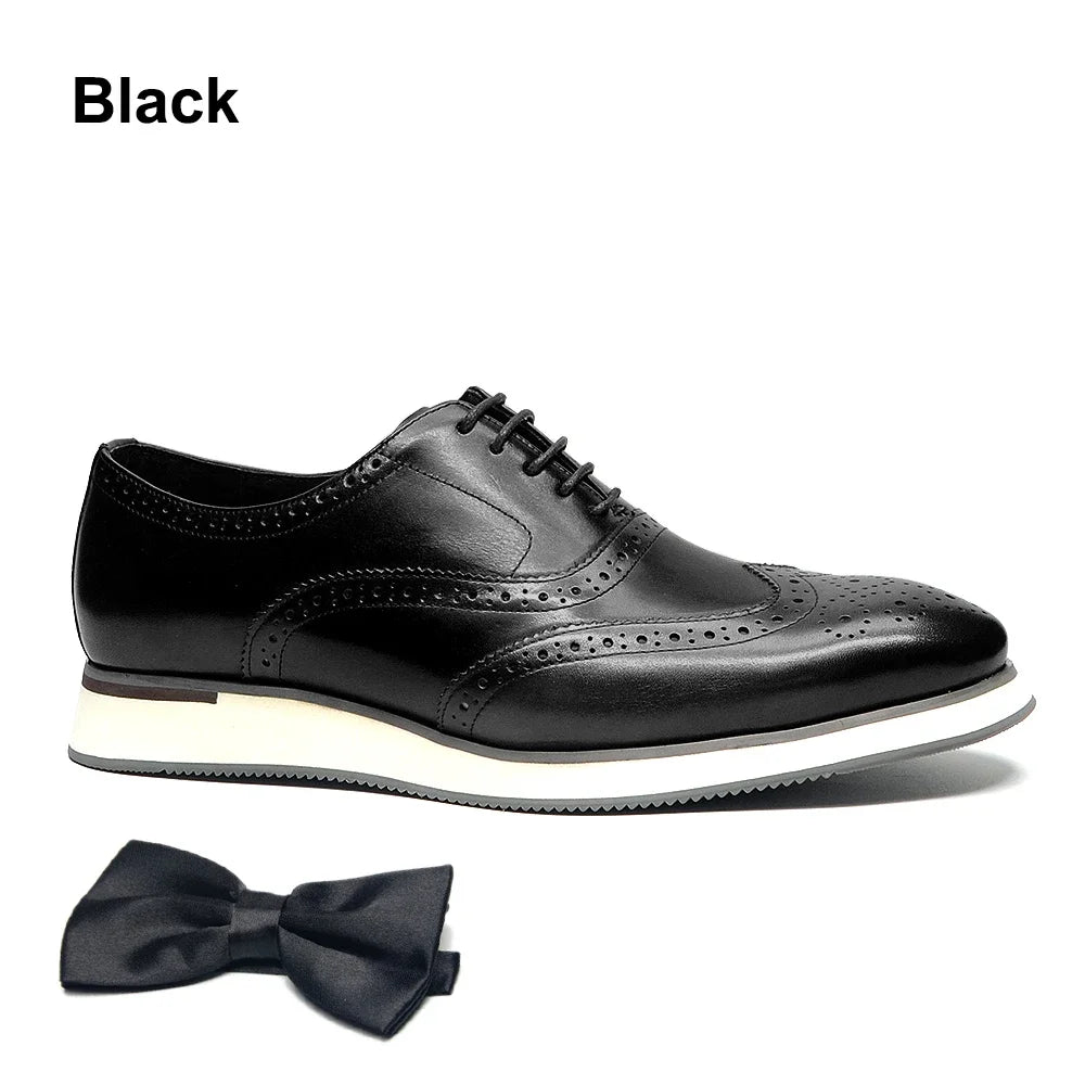 Men's Dress Sneakers Genuine Leather Italian Casual Formal Shoes