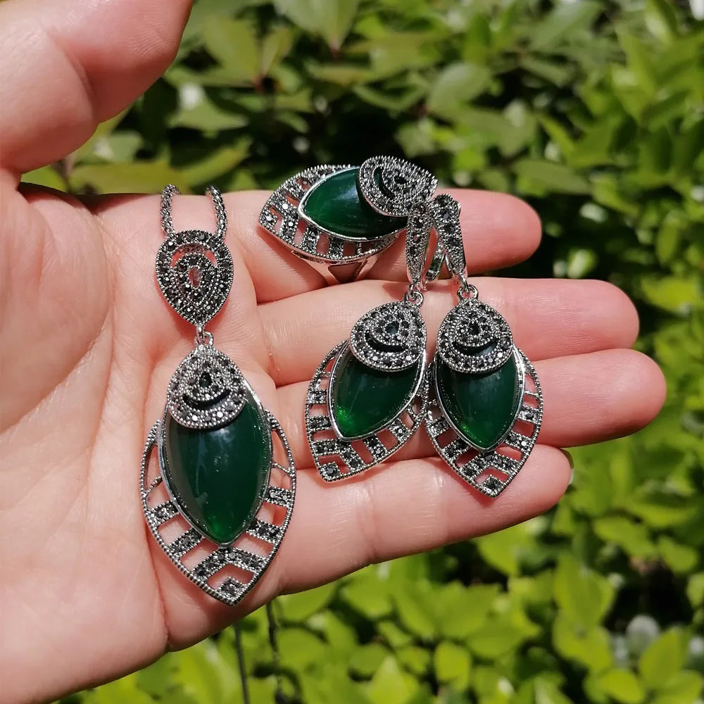 Rhinestone Horse Eye Stones Women's Jewelry Set