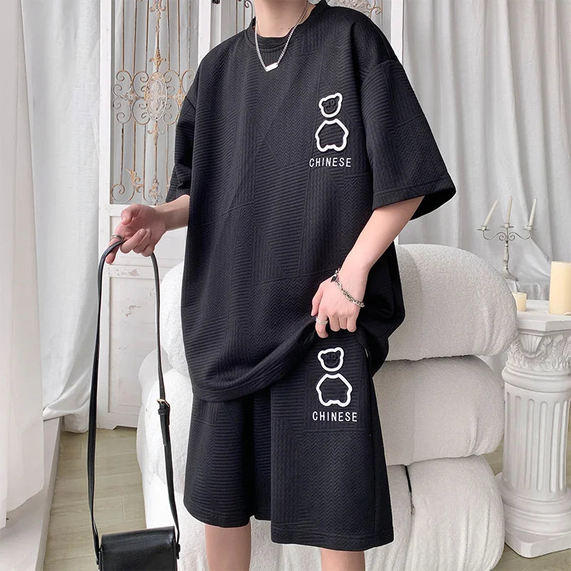 Casual Sportswear Set for Men Short Sleeve