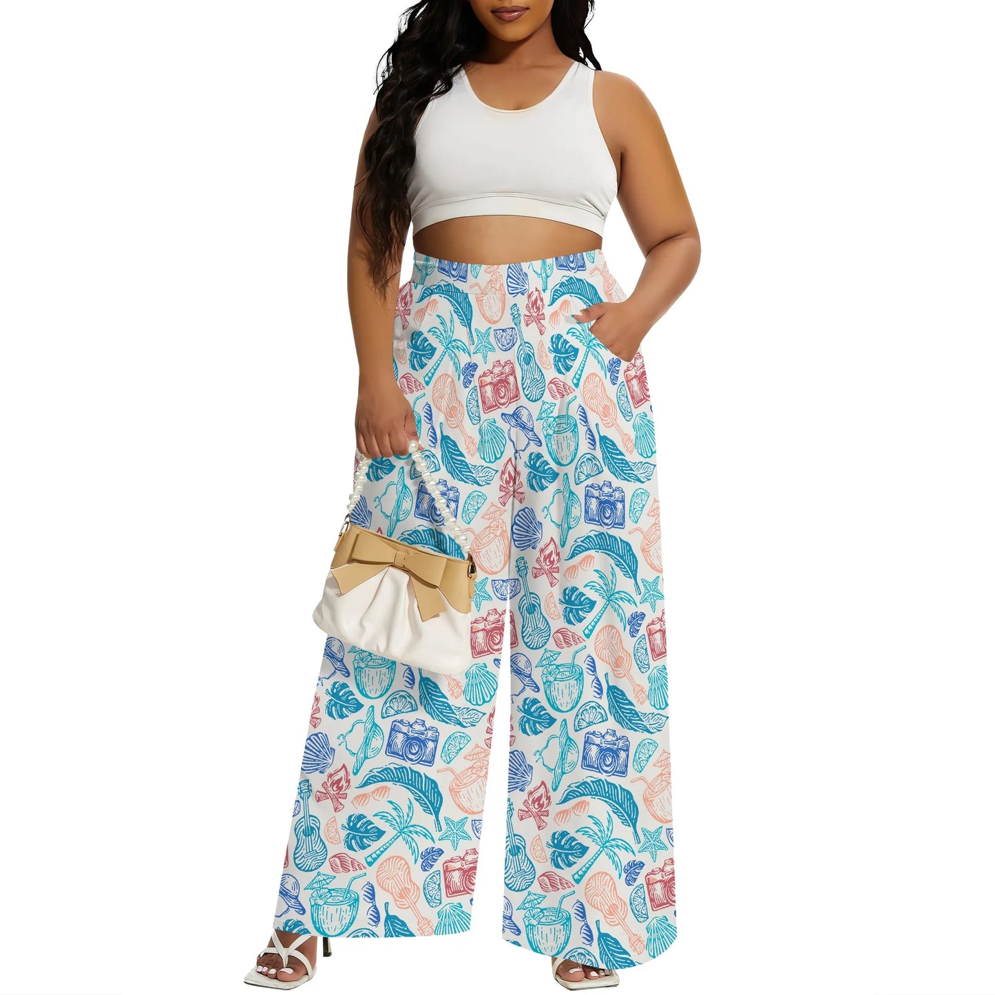Wide Leg Pants for Women with Pocket