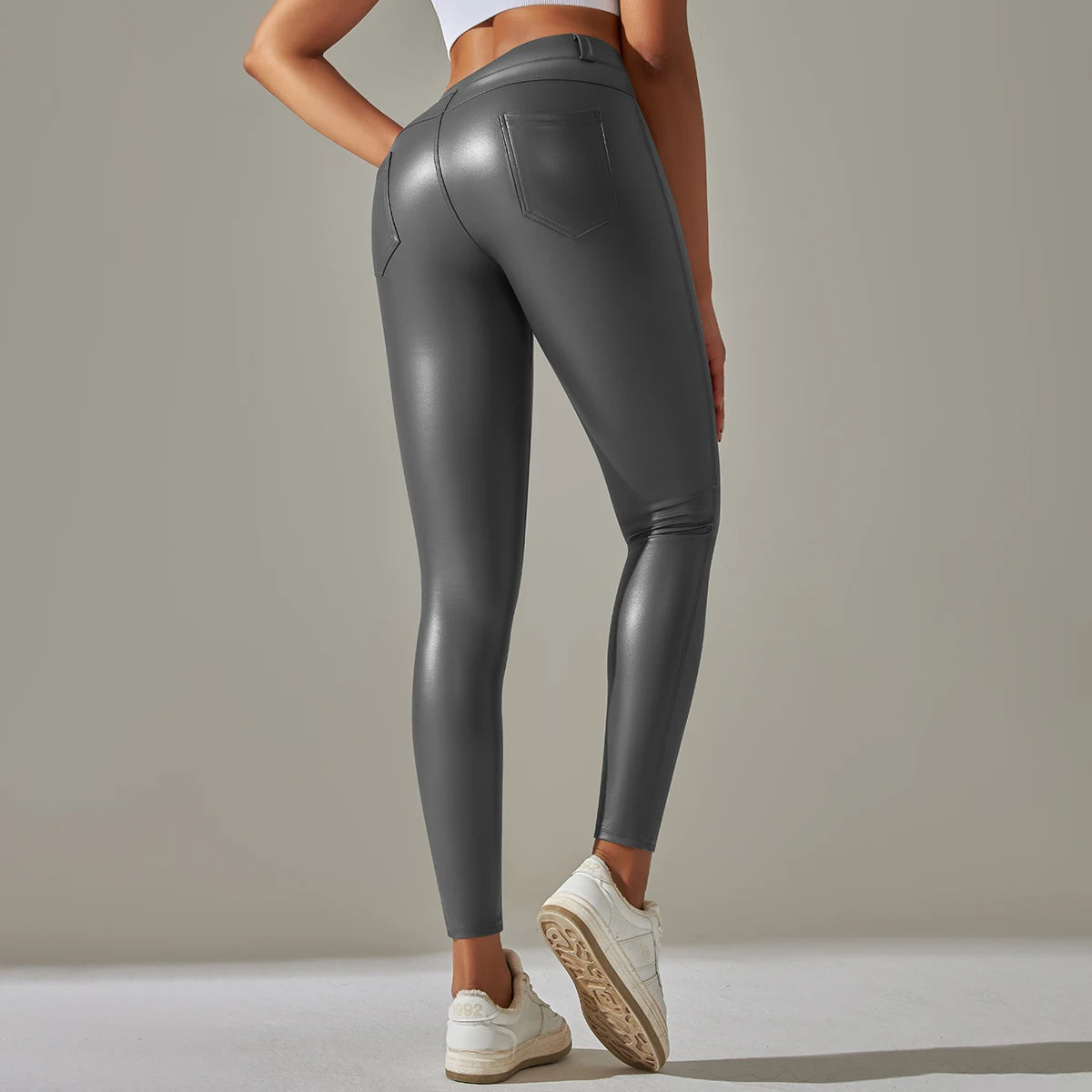 PU Leather Leggings Women Sexy Scrunch Butt Leggings