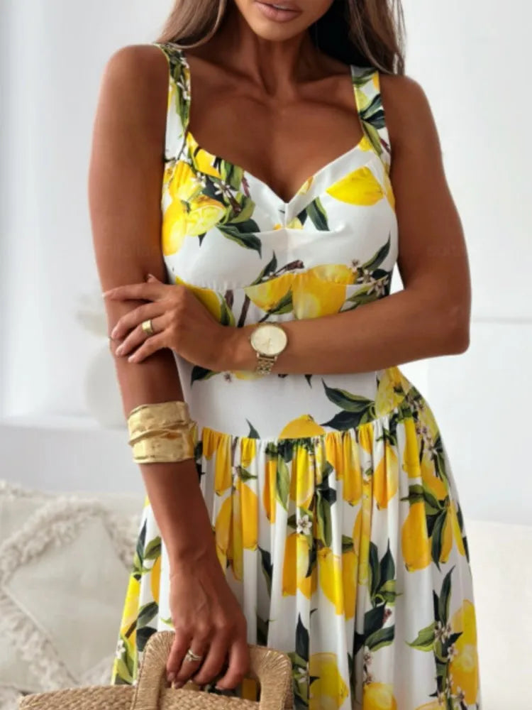 Sexy V Neck Spaghetti Strap Long Dress