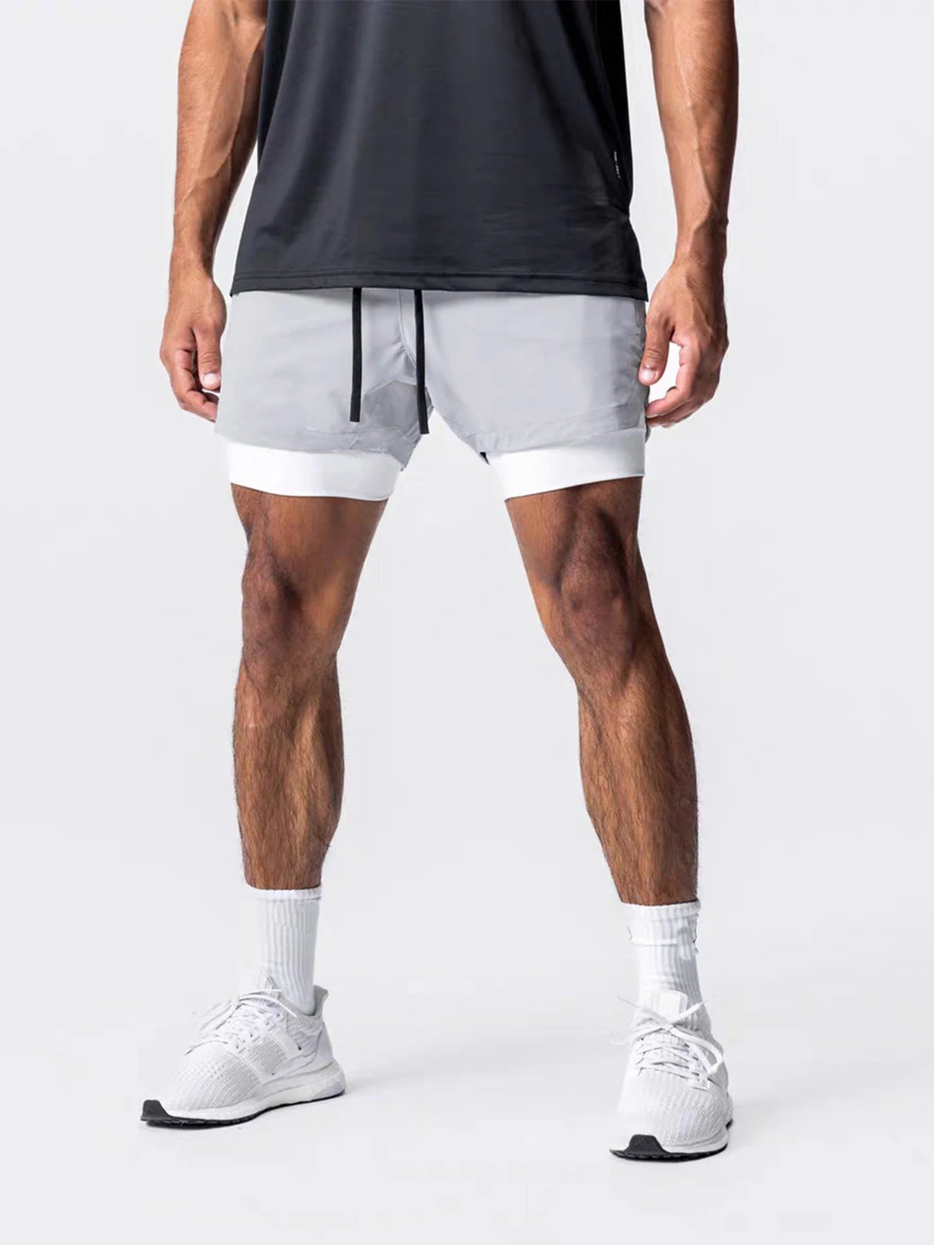 Sports shorts for men, double layeredtic