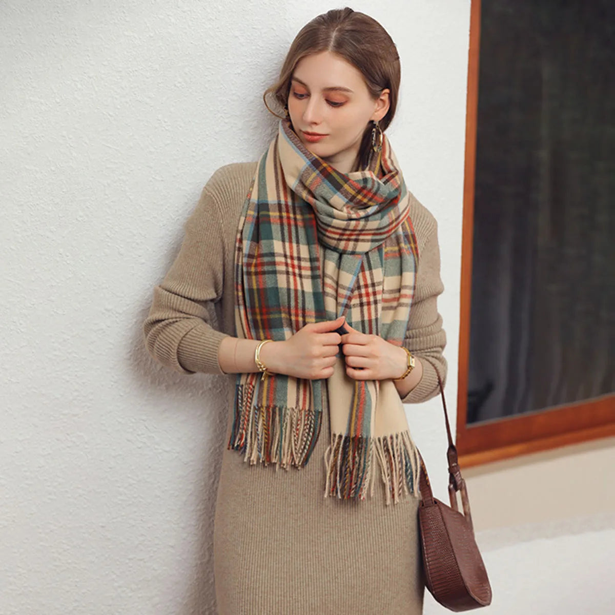 Tartan Warm Scarf Plaid, Soft Long Wrap Shawl