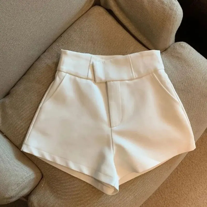 Women Mooyufon Black Shorts Slim Casual Straight Pants