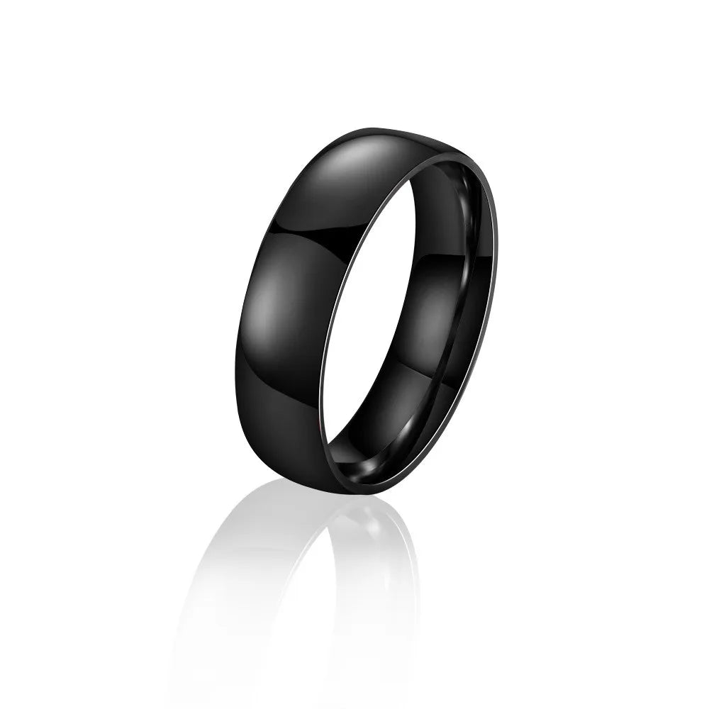Fashion Charm Jewelry Ring for Men Women Stainless Steel Black Rings