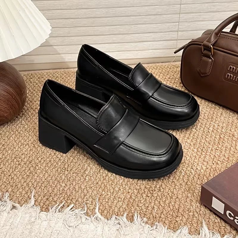 Women's Slip-On Loafers - Black Shoes, Slip-On Closure Casual Shoes