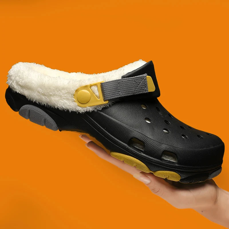 Men Slippers Waterproof Soft and Comfortable Velvet Couple Non-Slip Wear-resistant slides