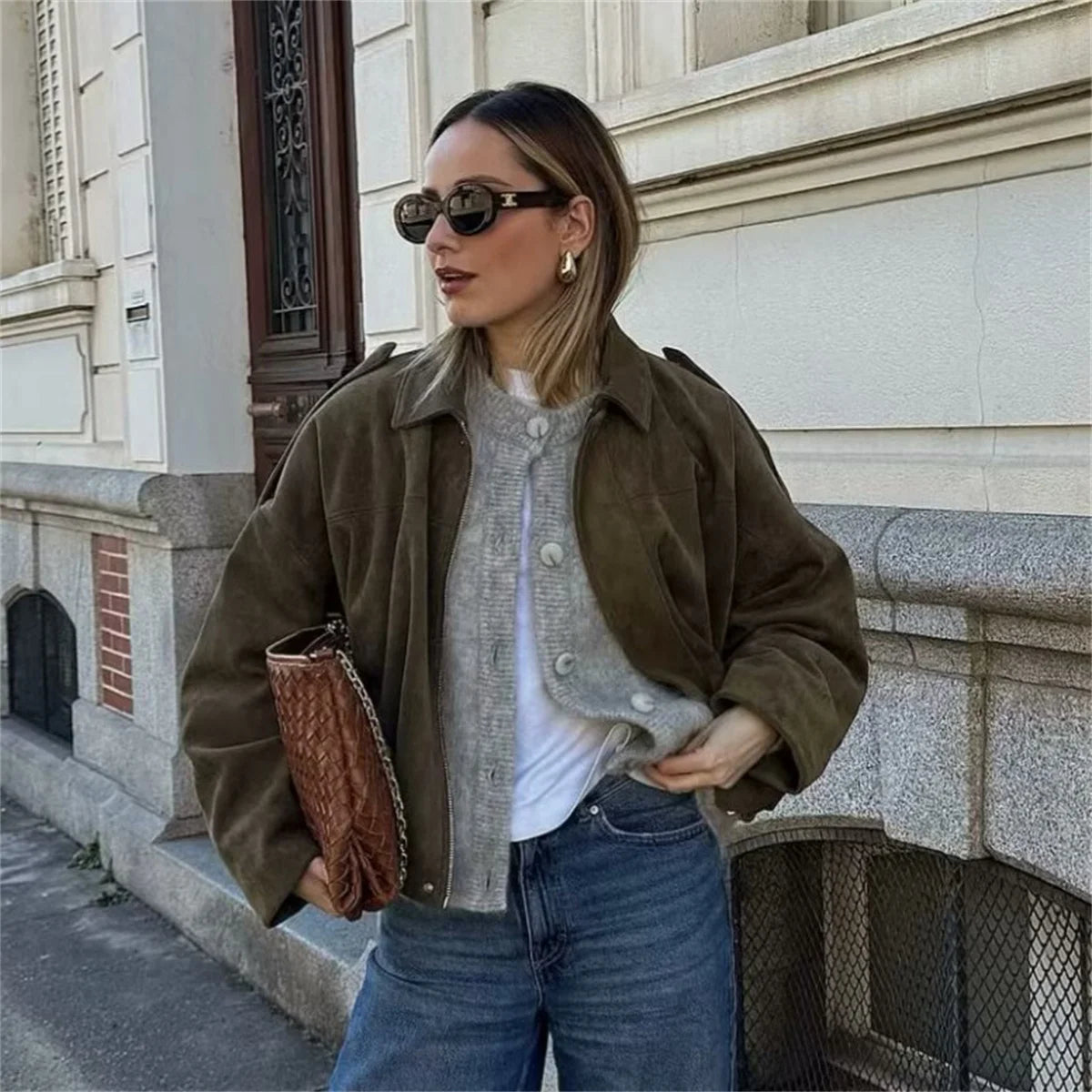 Women's Army Elegant Bomber Jackets