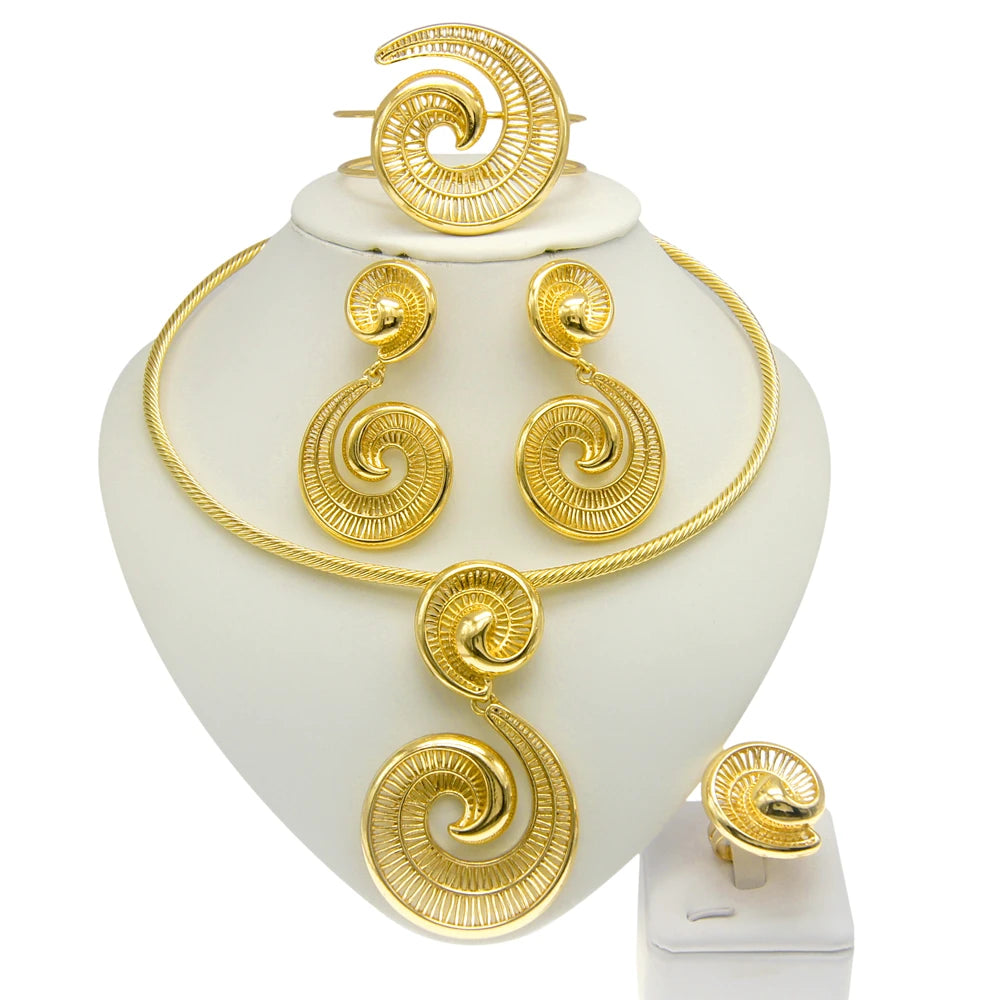 Women's Jewelry Sets Gold Plated Necklaces and Earrings