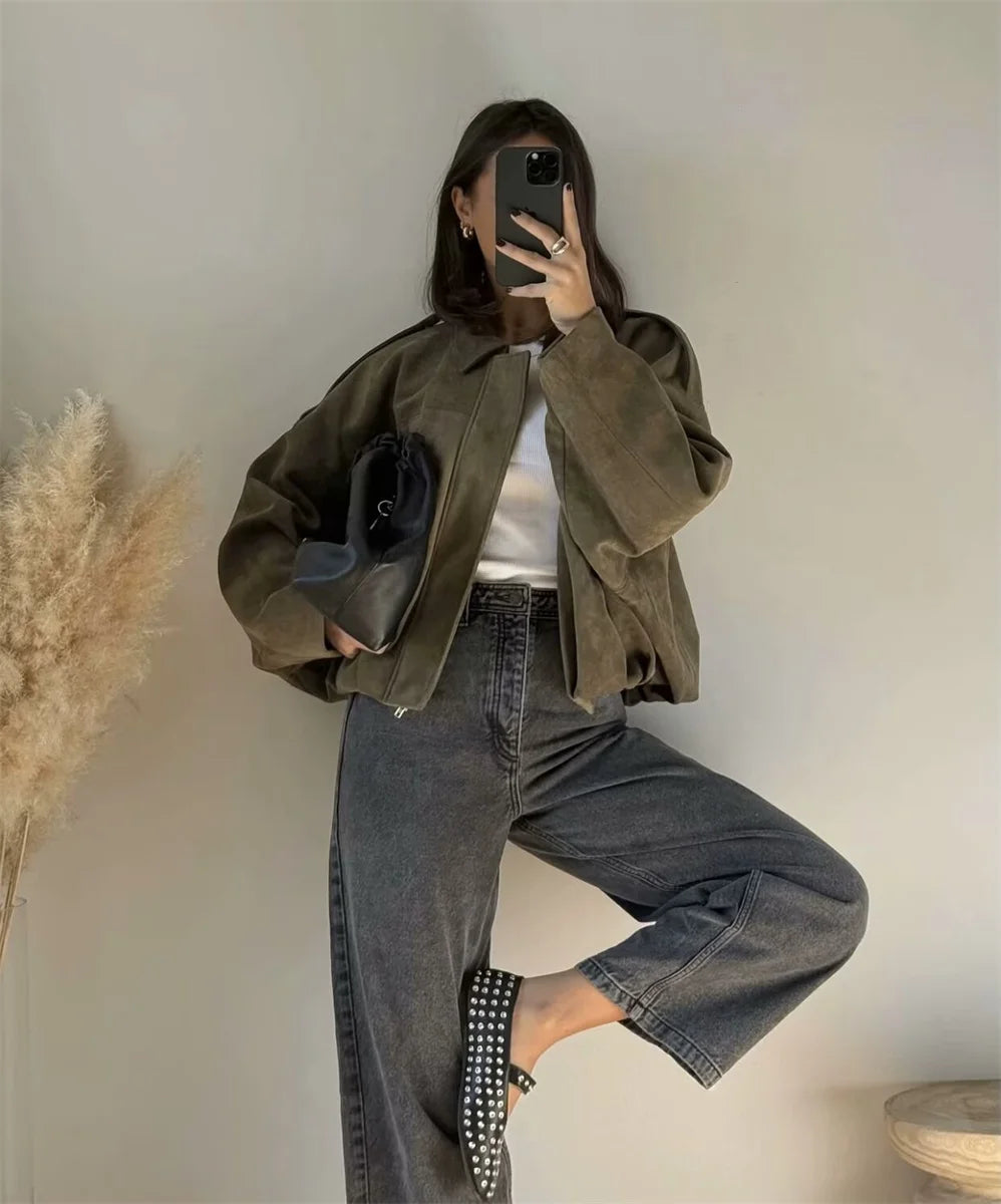 Women's Army Elegant Bomber Jackets