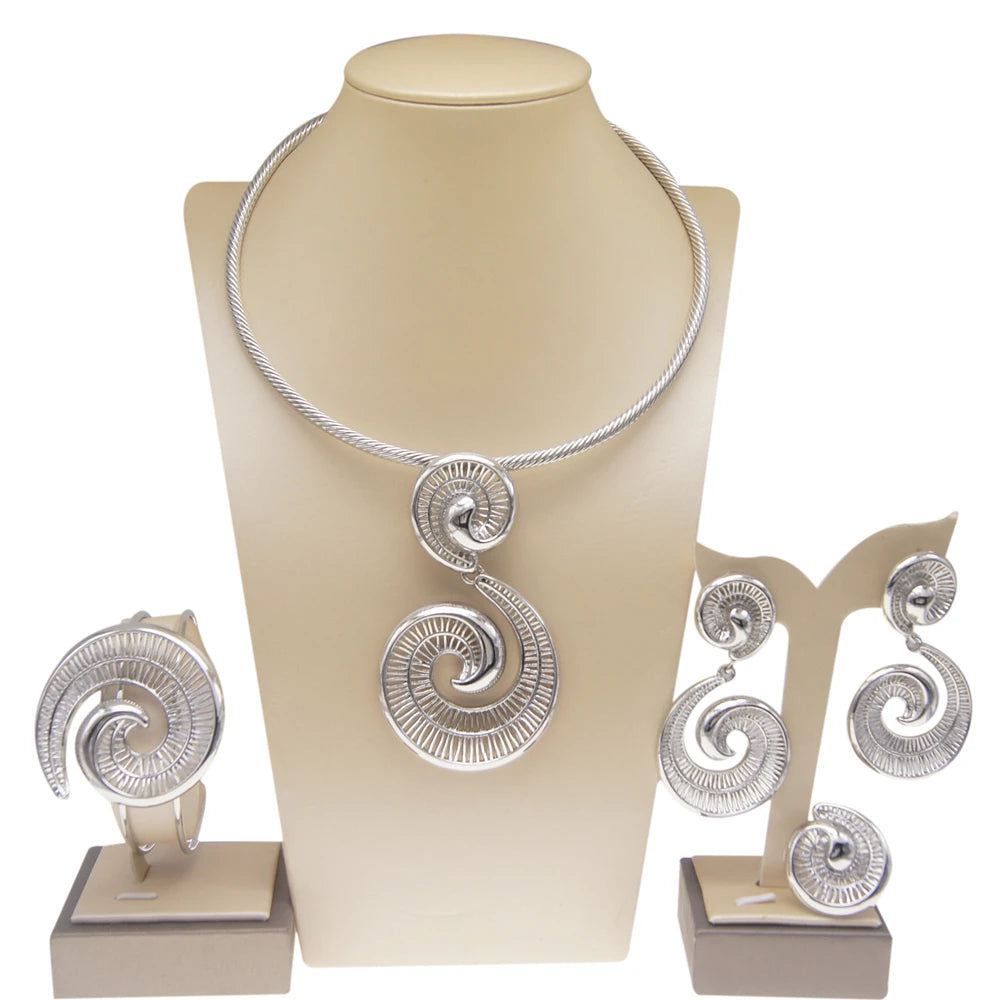 Women's Jewelry Sets Gold Plated Necklaces and Earrings