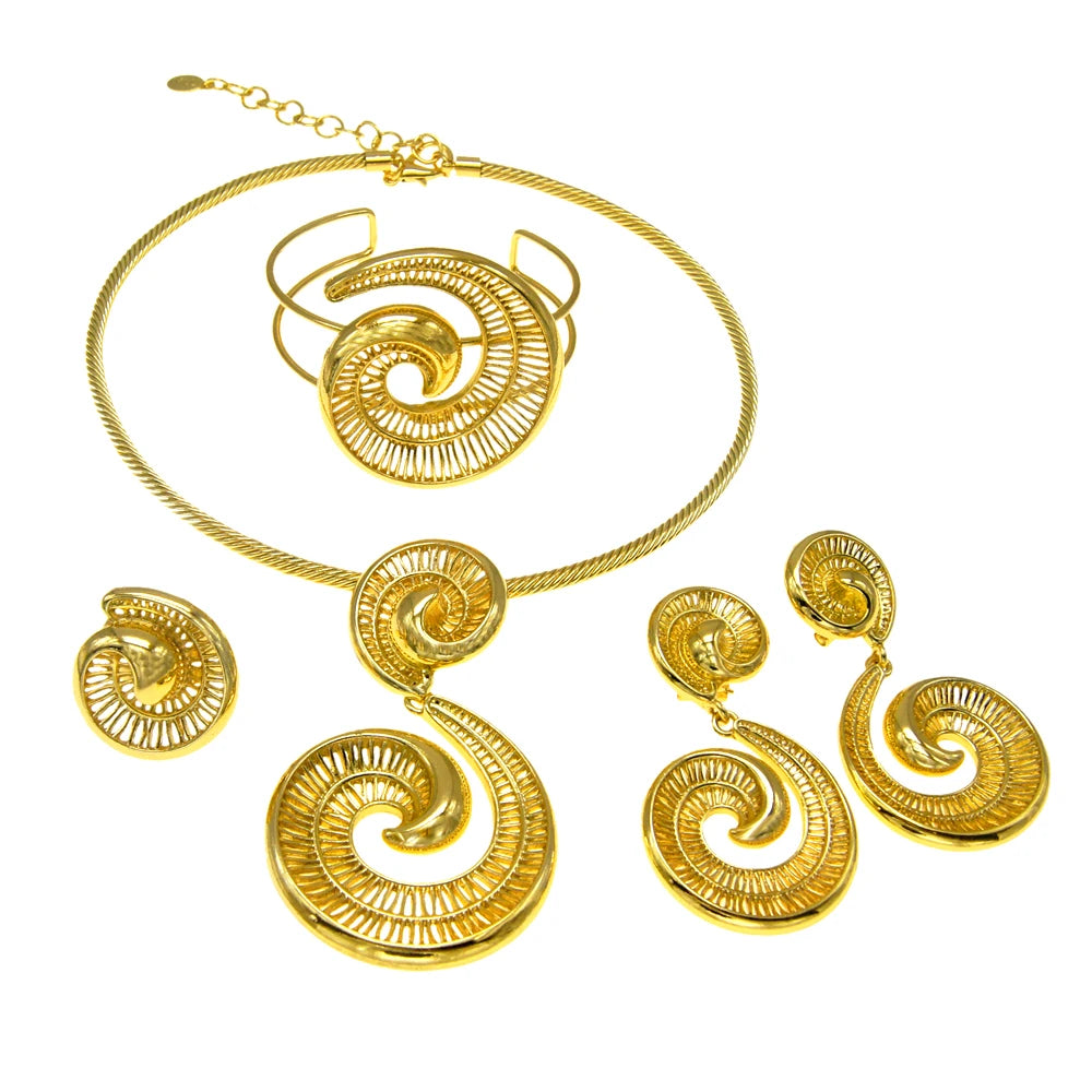 Women's Jewelry Sets Gold Plated Necklaces and Earrings