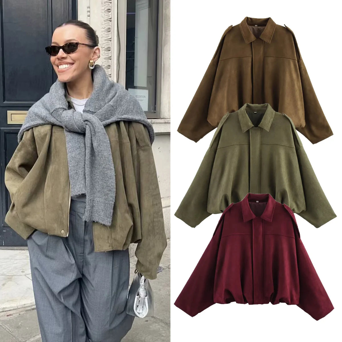 Women's Army Elegant Bomber Jackets