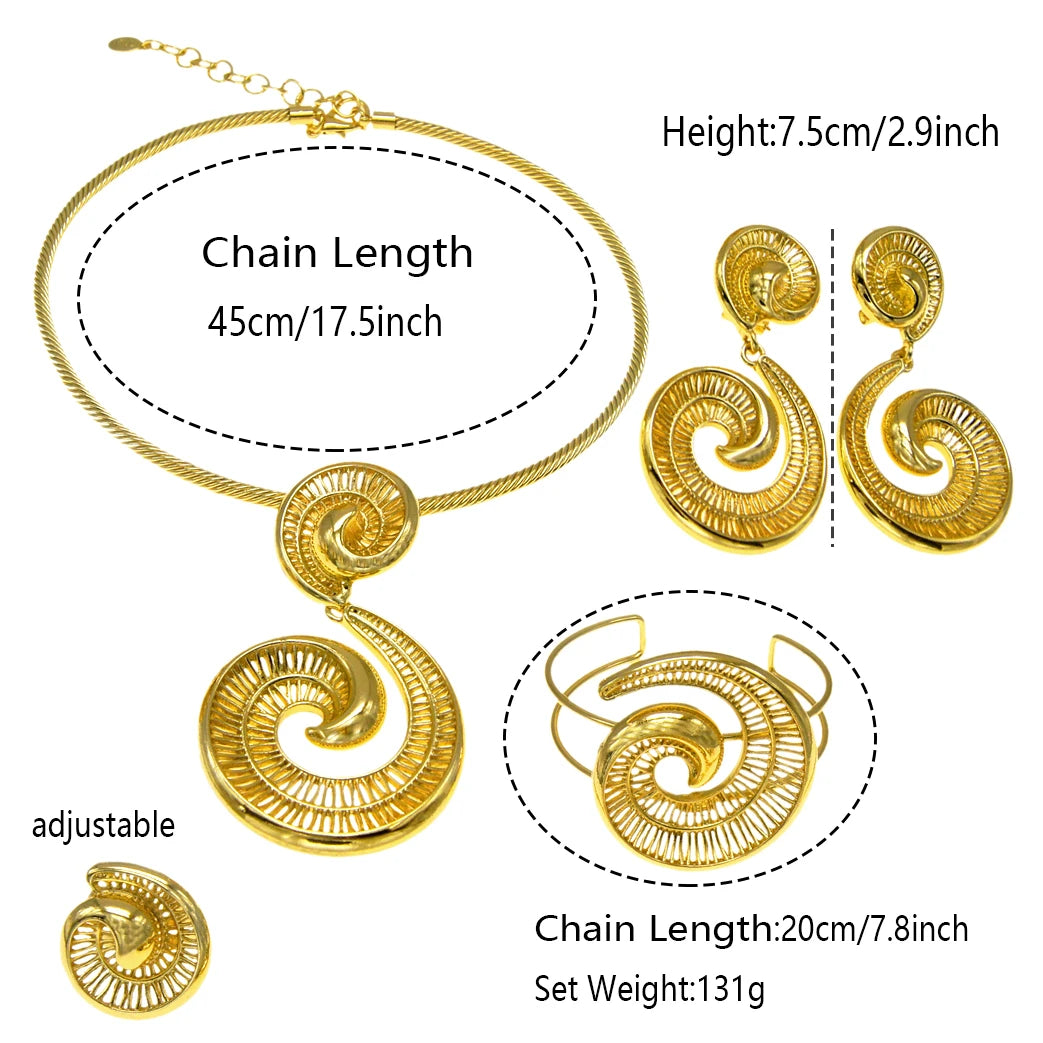 Women's Jewelry Sets Gold Plated Necklaces and Earrings