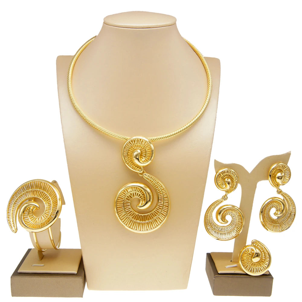 Women's Jewelry Sets Gold Plated Necklaces and Earrings