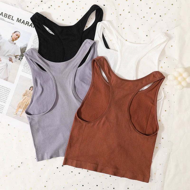 Women Tank Tops  Ribbed Sports Cami Sexy Lingerie Seamless Underwear