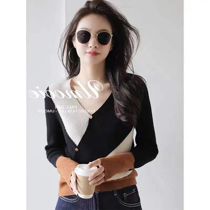 Women's Cashmere Sweater Colorblock  Knitwear