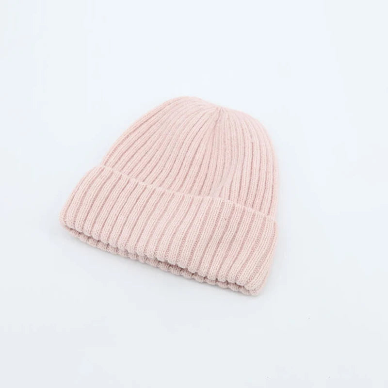 new woolen hat knitted solid color