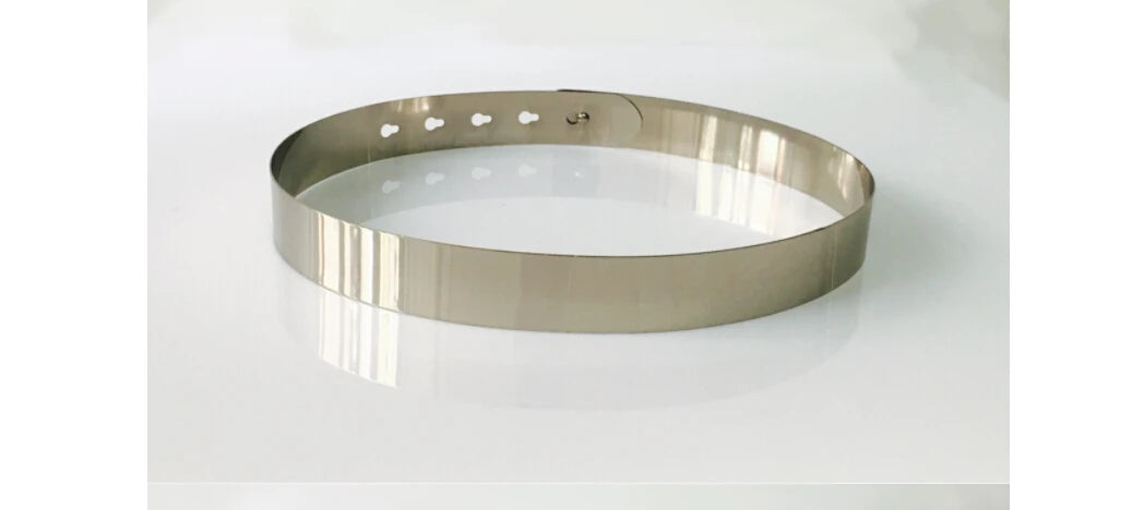 Women Vintage Elegant Waist Belt Metallic Bling Gold Silver Party Simple Belts