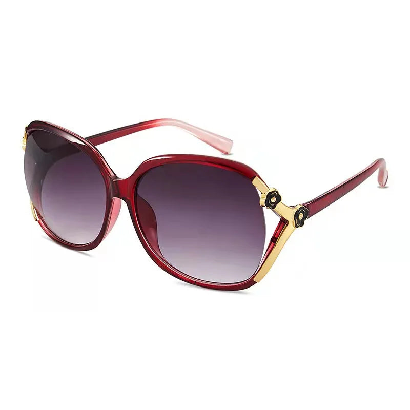 women  big frame rose decorative glasses