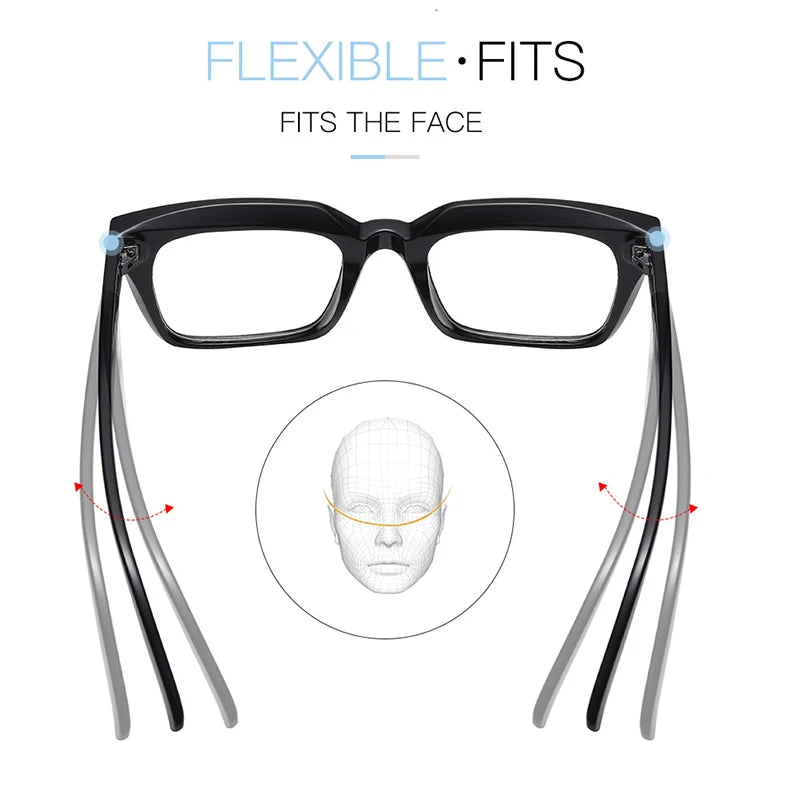 Fashion Reading Glasses  Oversized Square Large Optical Lens