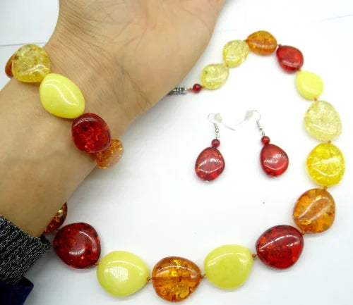 Natural Stone amber bead pendants