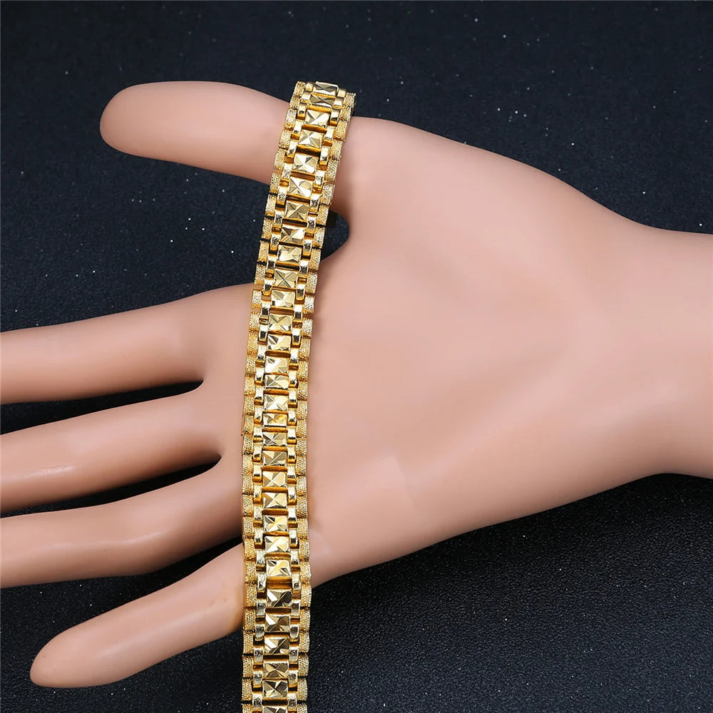 Chunky Mens Hand Chain Bracelets Male