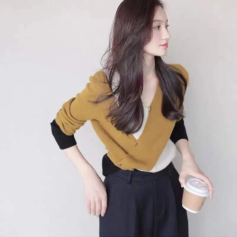 Women's Cashmere Sweater Colorblock  Knitwear