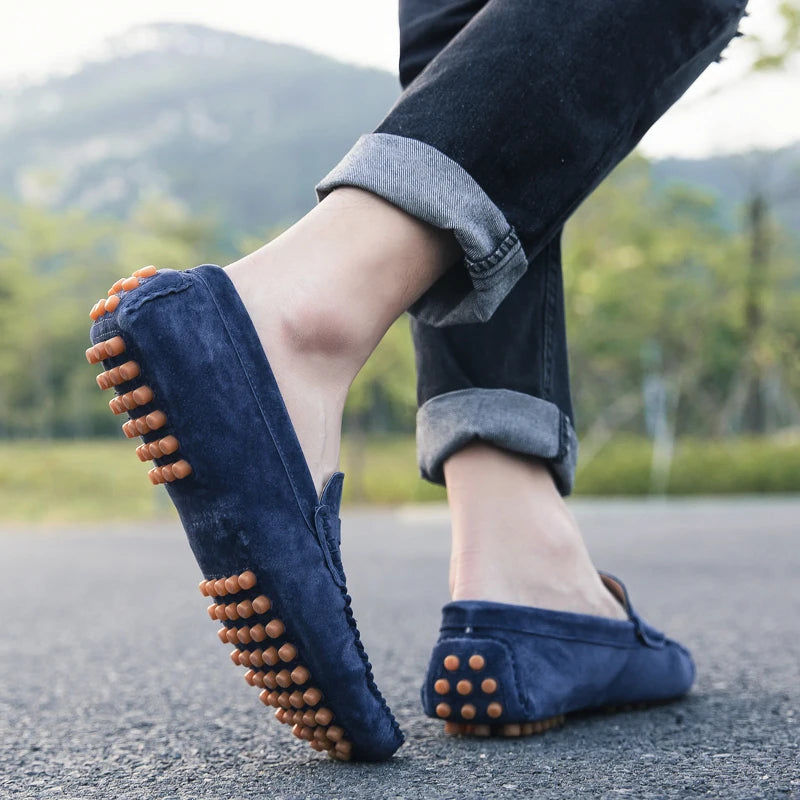 Penny Loafers Men Boat Shoes Moccasins Suede Leather Slip On Flats