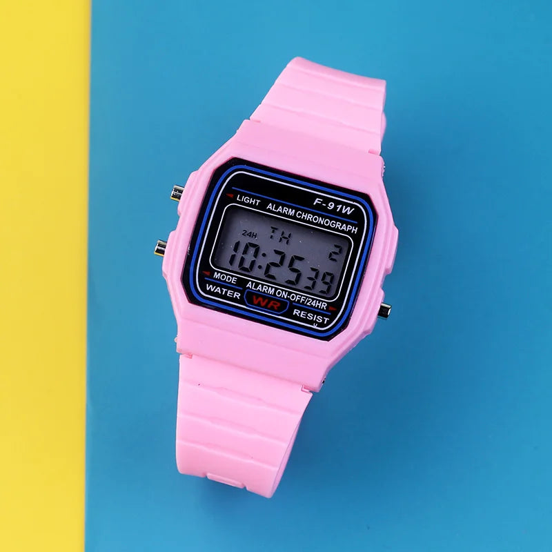 Electronic Watches for Women Men Rose Gold Rubber Strap LED Digital Wristwatch