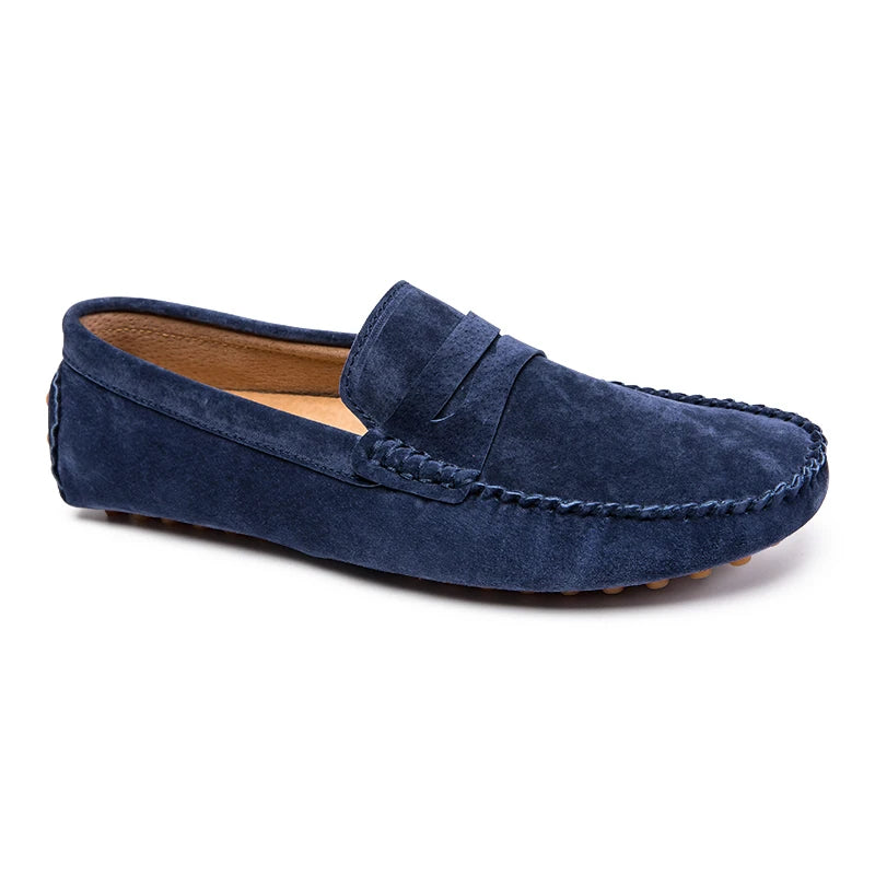 Penny Loafers Men Boat Shoes Moccasins Suede Leather Slip On Flats