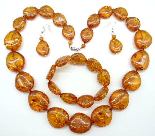 Natural Stone amber bead pendants