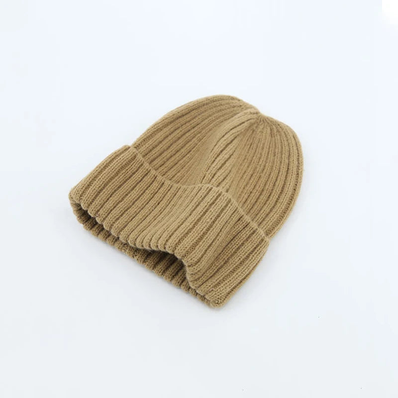 new woolen hat knitted solid color