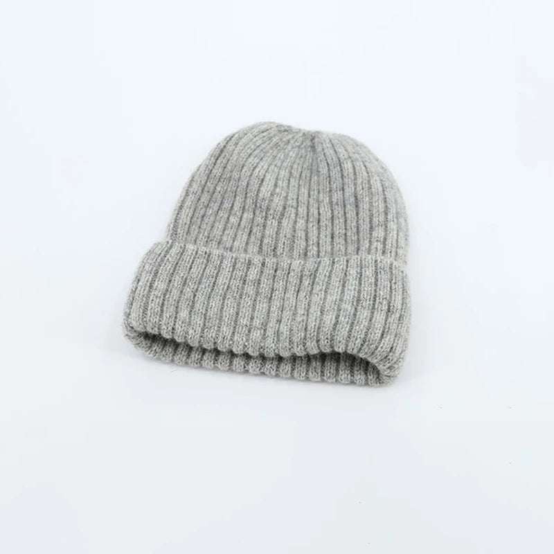 new woolen hat knitted solid color