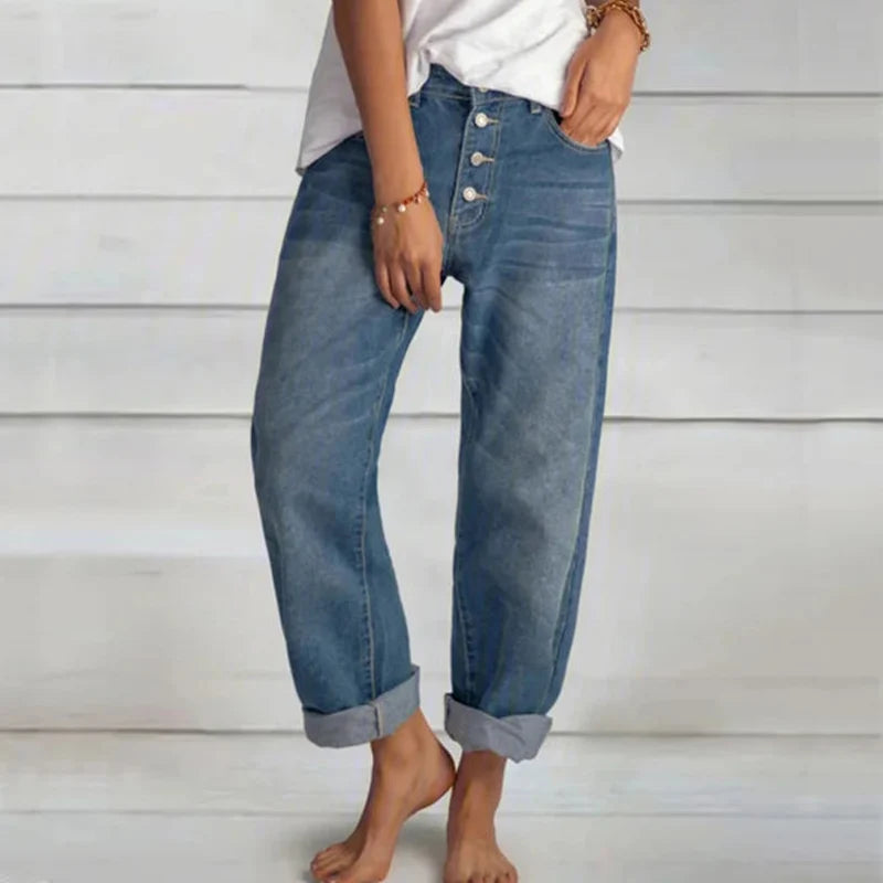 Women's Jeans  High Waist Wide Leg Loose Straight Pants