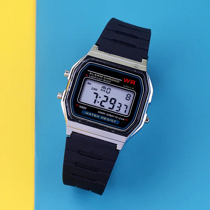 Electronic Watches for Women Men Rose Gold Rubber Strap LED Digital Wristwatch