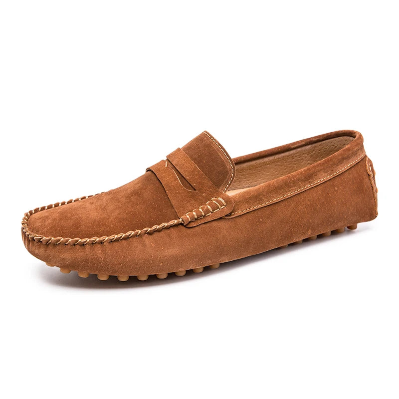 Penny Loafers Men Boat Shoes Moccasins Suede Leather Slip On Flats