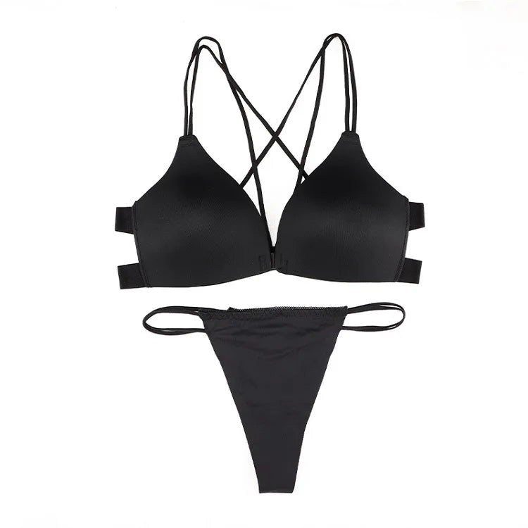 Women Bra And Panties Set Sexy Backless Set Sexy G-String Seamless Bra