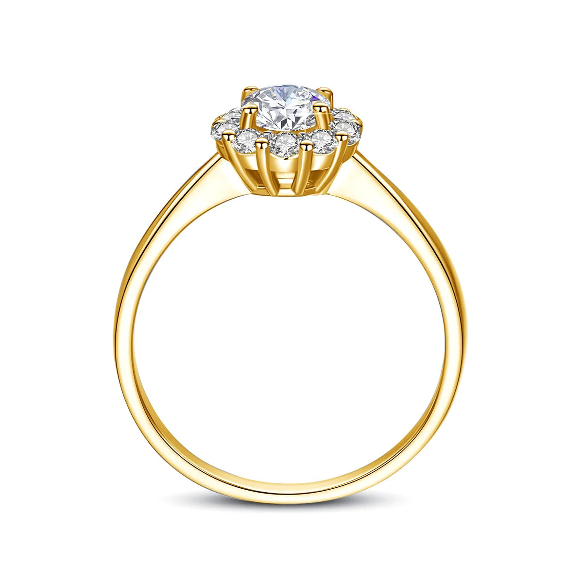 Flower Ring With Moissanite Diamond Pure Silver Women's Jewelry